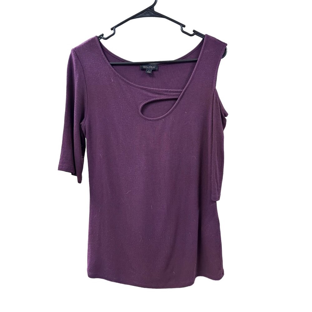 Purple Cold Shoulder Top